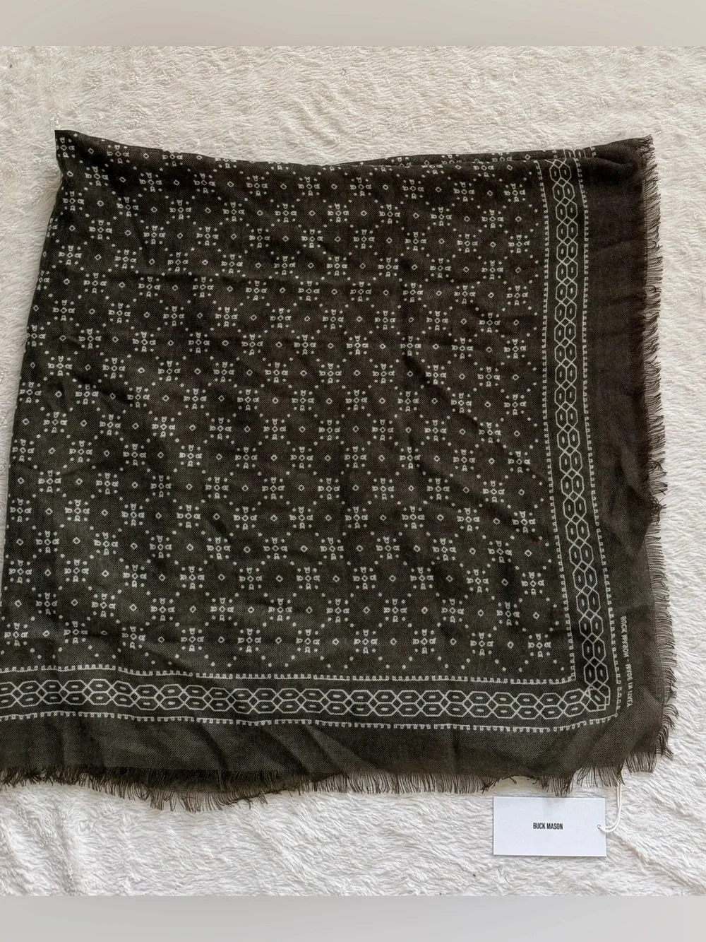 Buck Mason River Rock Cashmere Bandana Scarf FLAW NWT